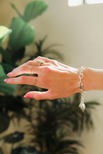 Load image into Gallery viewer, Bee Love, Sterling Silver 5.2mm Cable Chain Bracelet with Puff Heart & Bee Charm