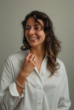 Load image into Gallery viewer, Bee Love, Sterling Silver 5.2mm Cable Chain Bracelet with Puff Heart & Bee Charm
