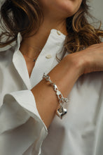 Load image into Gallery viewer, Bee Love, Sterling Silver 5.2mm Cable Chain Bracelet with Puff Heart & Bee Charm