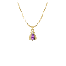 Load image into Gallery viewer, Birthstone Bee Necklace | Bow to the Bee Jewelry