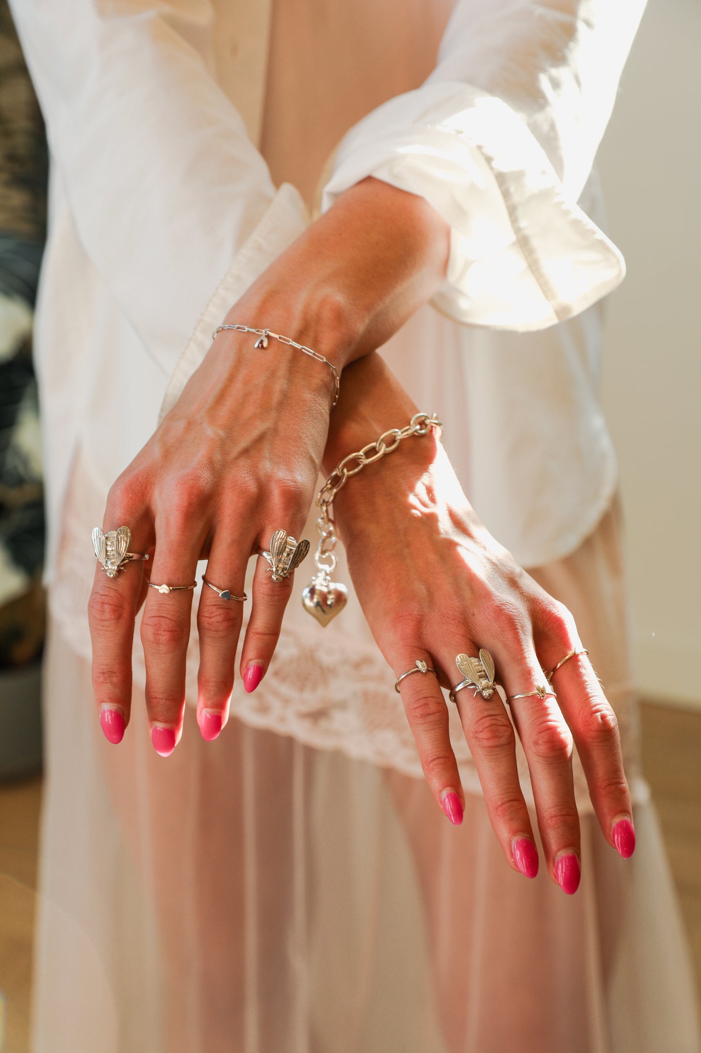 Artemis Bee Heart Bracelet, The wild and untamed feminine, protector of nature