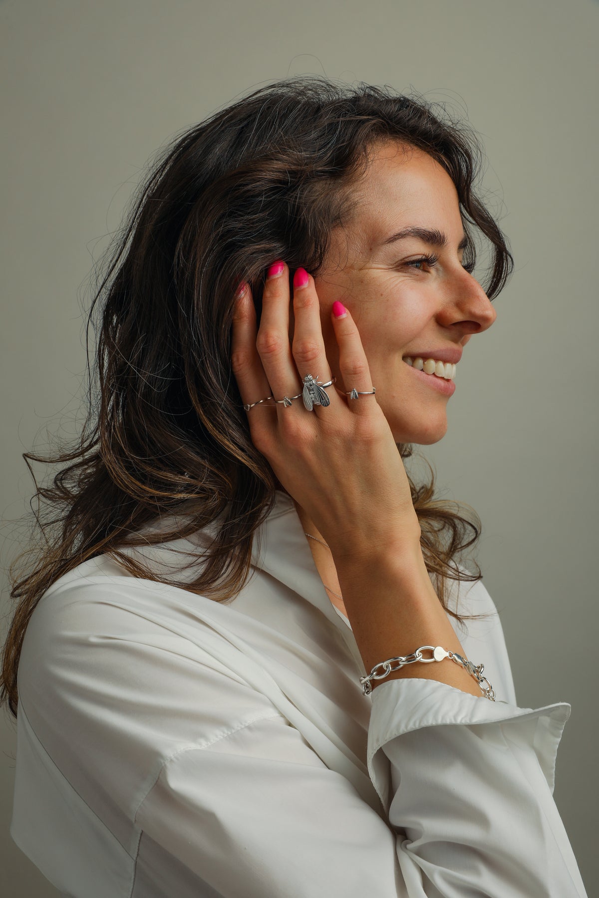 Mother Daughter Silver Ring, Hestia Mini Heart Ring