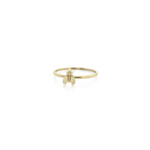 Load image into Gallery viewer, Bow to the Bee Bee Kind Ring – Mini Bee Charm – 14k Gold Vermeil or Sterling Silver – Stacking Ring – 1pc