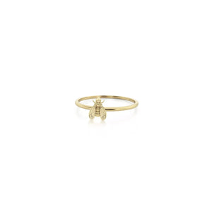 Bow to the Bee Bee Kind Ring – Mini Bee Charm – 14k Gold Vermeil or Sterling Silver – Stacking Ring – 1pc