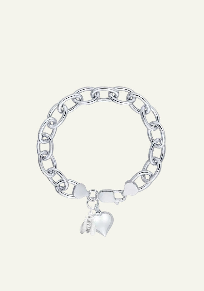 Artemis Bee Heart Bracelet, The wild and untamed feminine, protector of nature