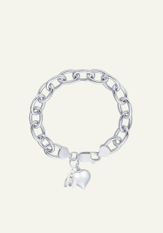 Artemis Bee Heart Bracelet, The wild and untamed feminine, protector of nature