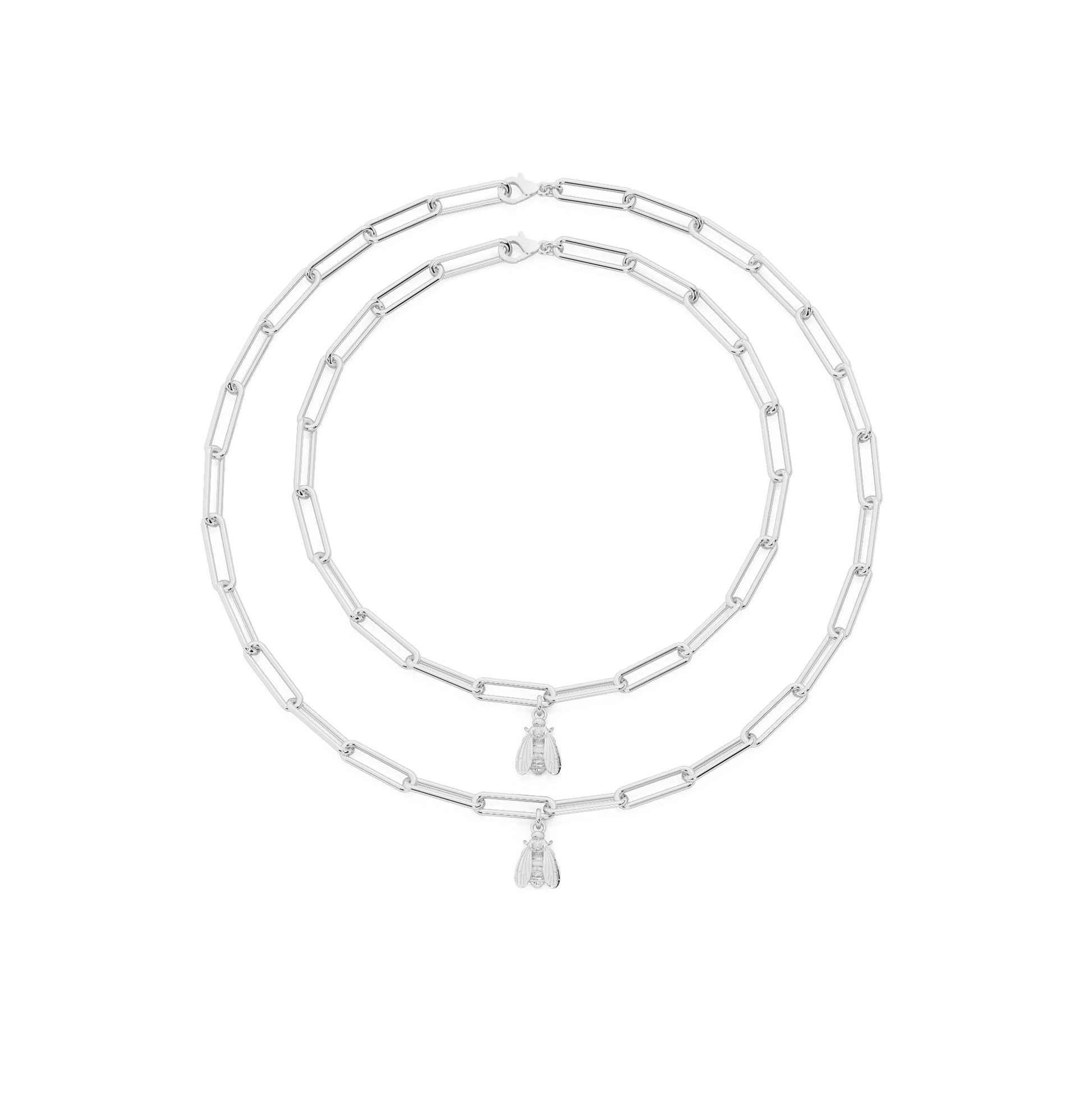 silver mother daughter bracelet