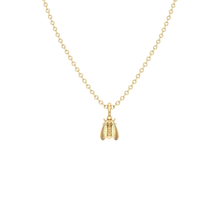 Load image into Gallery viewer, Mini Modern Bee Necklace, 14k recycled solid yellow gold | BEE JOY