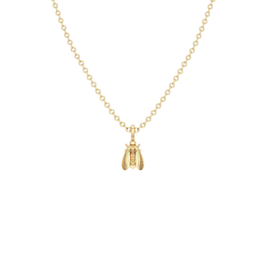 Mini Modern Bee Necklace, 14k recycled solid yellow gold | BEE JOY