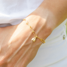 Load image into Gallery viewer, wearing gold bee bracelet