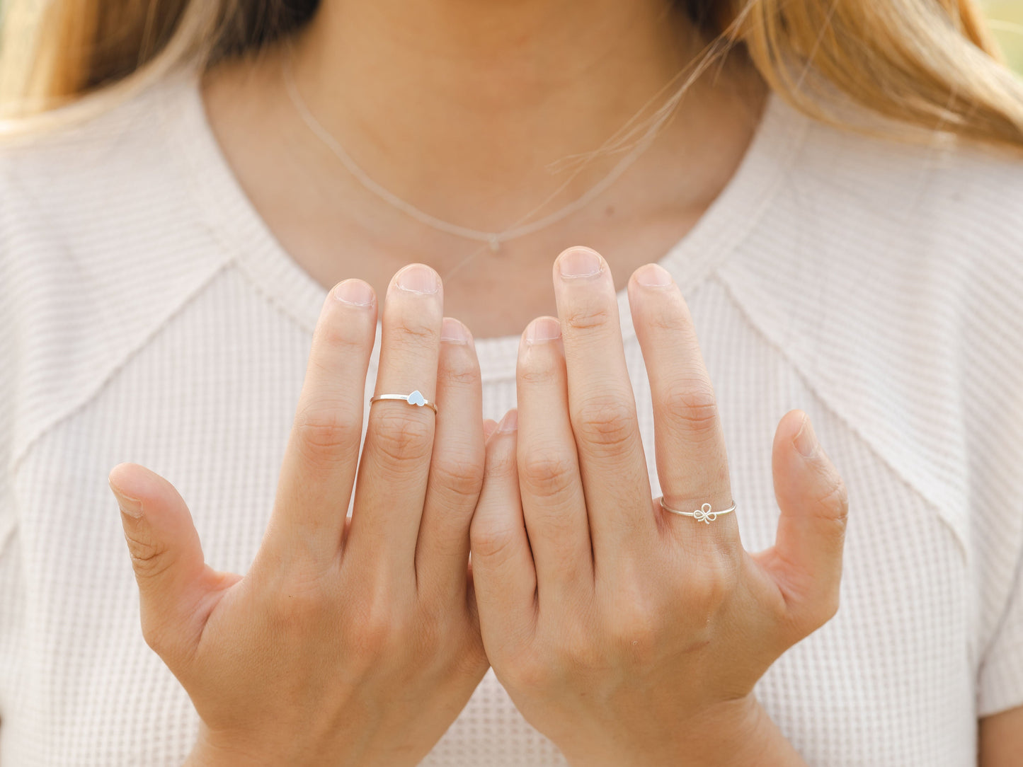 Mini Modern Heart Ring in Gold or Silver | BEE KIND |wholesale