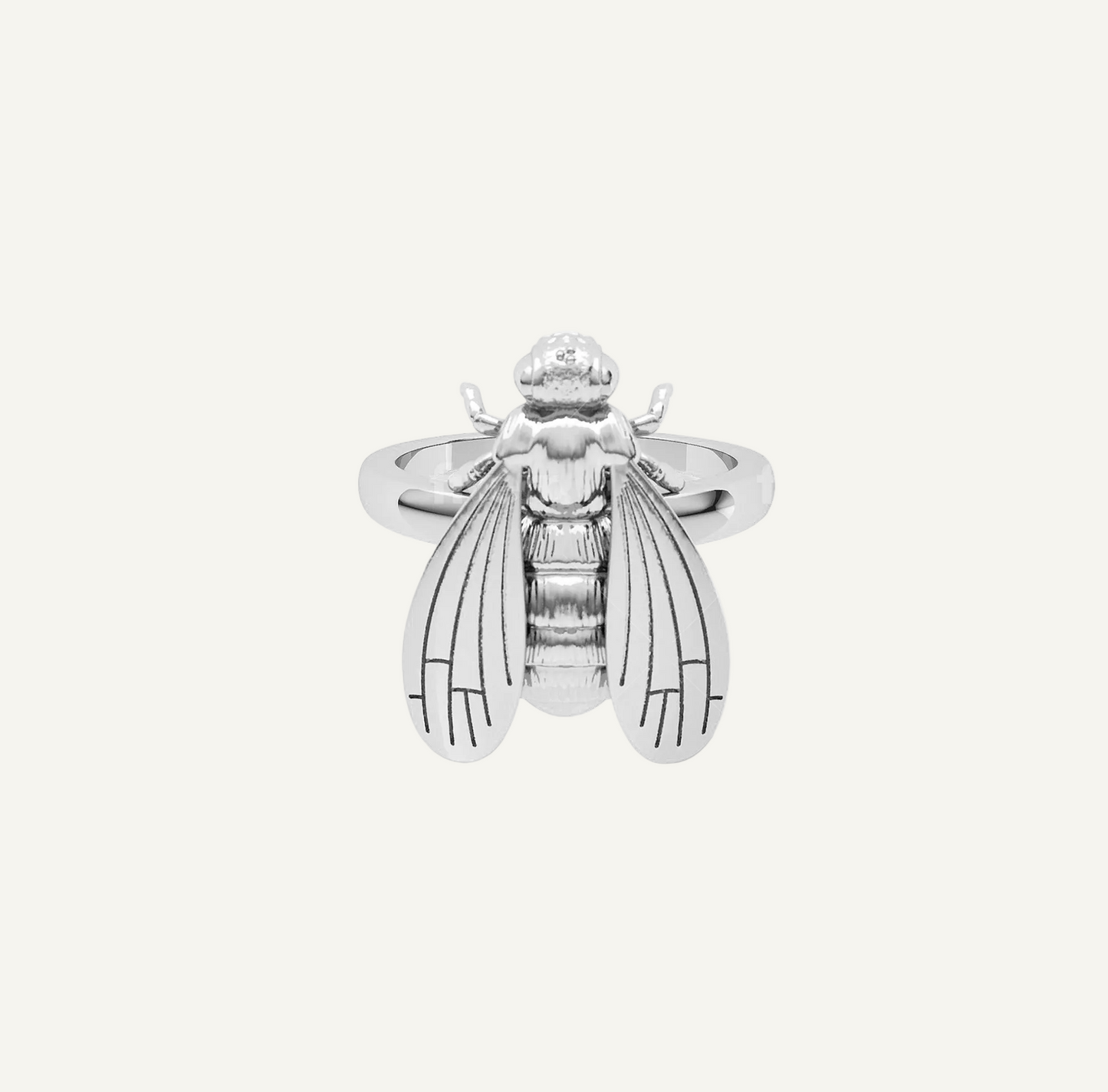 silver bee pinky ring