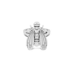 silver bee pinky ring